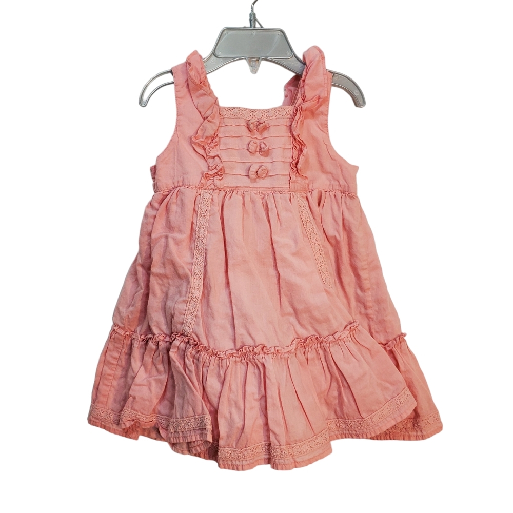 Maggie & Zoe Pink Baby Girl Ruffle & Lace Dress Size 12M
